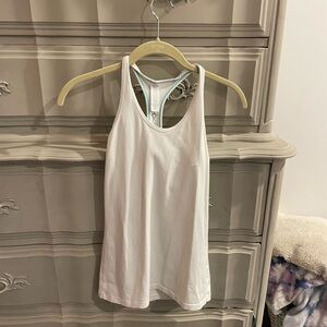 Ivviva(discontinued younger girls version of lululemon) white tank top